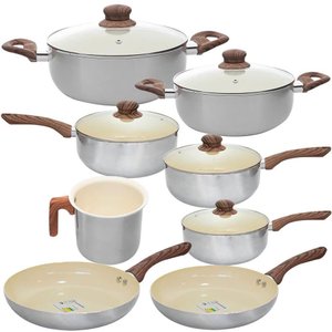 Conjunto de Panelas Antiaderente Cerâmica de Indução New York 8 Peças - Casambiente