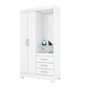 Ver imagem 2 de Guarda-Roupa 02 Portas e 03 Gavetas Pequin Branco/Rosa
