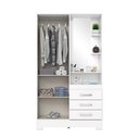 Ver imagem 4 de Guarda-Roupa 02 Portas e 03 Gavetas Pequin Branco/Rosa