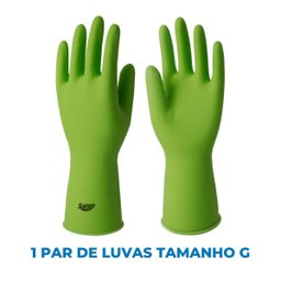 Luva Latex Limpeza Multiuso Top Verde Sanro - G - 2
