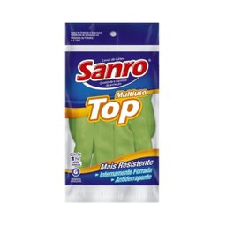 Luva Latex Limpeza Multiuso Top Verde Sanro - G - 3