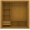 Ver mais imagens de Guarda-Roupa Casal 100% MDF 3 Portas de Correr 2 Gavetas Naturale/Off White Roma
