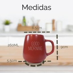 Jogo 4 Caneca Bojuda 260ml Porcelana Fosca para Cappuccino - Vermelha - 2