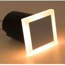 Ver imagem 5 de 5 Luminárias Balizadores Spots Leds Quadrados em Pvc de 3w Luz Branco Quente de Embutir em Piso Chão