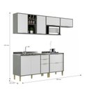 Ver imagem 5 de Cozinha Compacta Modulada 6 Portas 5 Gavetas Domus Espresso Móveis Branco/Silver