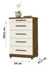 Ver imagem 3 de Cômoda Luna Amêndoa 5 Gavetas com Chave para Quarto
