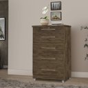Ver imagem 2 de Cômoda Luna Amêndoa 5 Gavetas com Chave para Quarto