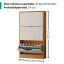 Ver imagem 3 de Sapateira Multiuso 3 Gavetas Basculantes 120x65 cm Aurora Cedro Areia Rudk