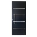 Ver imagem 1 de Porta Pivotante com Puxador e Friso Alumínio Preto Linha 25:Direita/ 210 x 120