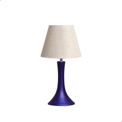 Abajur Quarto Luminária Pequena Paris Azul Cerâmica com Cúpula 49x25 Cm