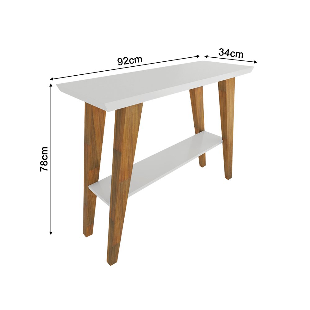 Aparador para Sala de Jantar/estar em Madeira Maciça e Mdf Off White/amadeirado - 3