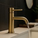 Ver imagem 2 de Torneira de Água Fria Bica Baixa para Banheiro - Dourado Escovado - Dp6101 Drop Metais