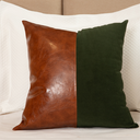 Ver imagem 2 de Almofada Premium Collection Verde & Couro Caramelo Quadrada:somente Capa