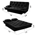 Ver imagem 5 de Sofá Cama 3 Lugares Multiuso Sued Premium:azul