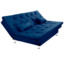 Sofá Cama 3 Lugares Multiuso Sued Premium:azul - 4