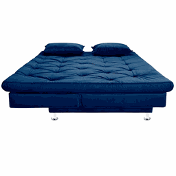 Sofá Cama 3 Lugares Multiuso Sued Premium:azul - 2