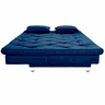 Sofá Cama 3 Lugares Multiuso Sued Premium:azul - 2