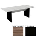 Ver imagem 1 de Mesa de Reunião Retangular 260 x 120 cm Pé Painel PE25 em MDP Cor Walnut Base Preto