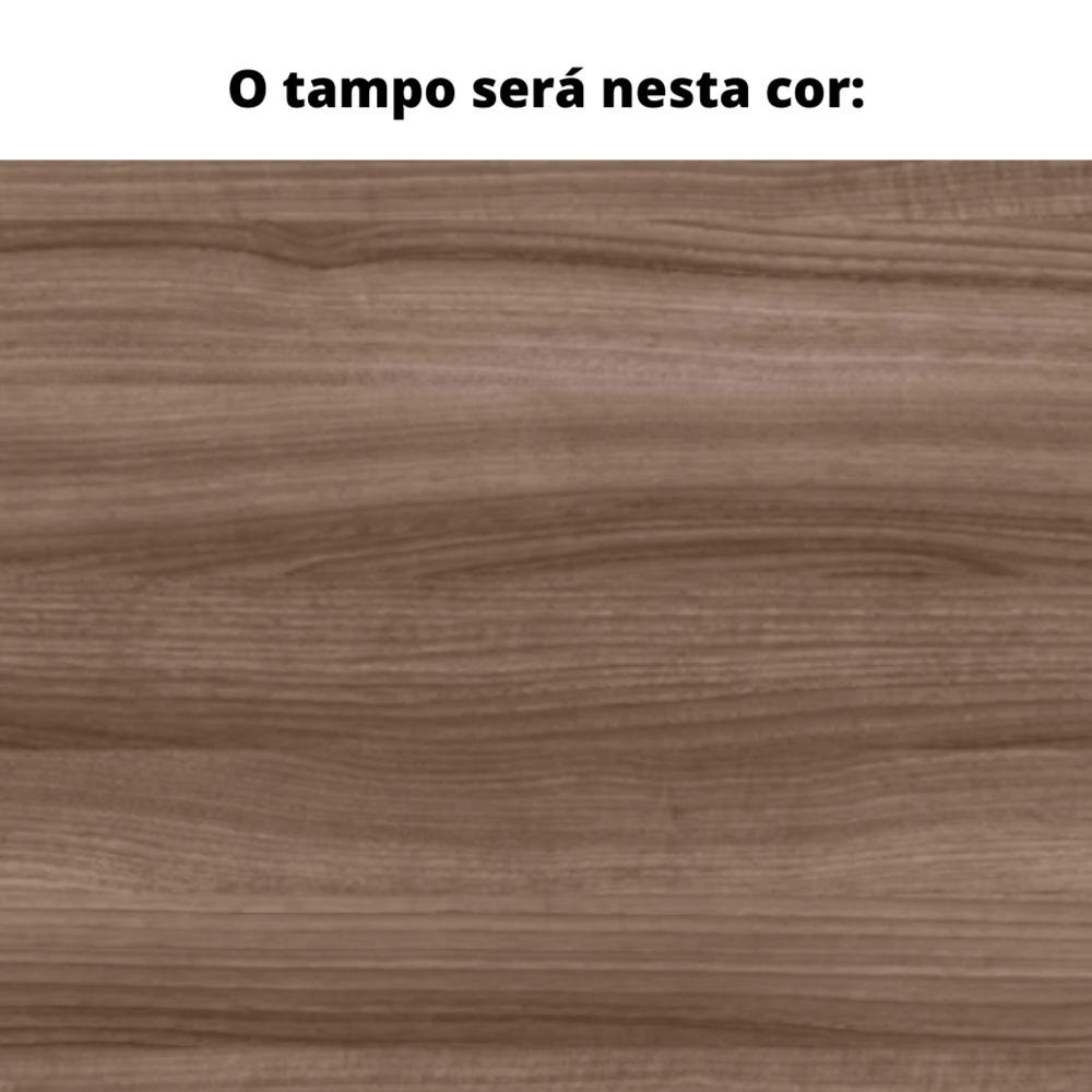 Mesa de Reunião Retangular 260 x 120 cm Pé Painel PE25 em MDP Cor Walnut Base Preto - 2