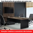 Ver imagem 4 de Mesa de Reunião Retangular 260 x 120 cm Pé Painel PE25 em MDP Cor Walnut Base Preto