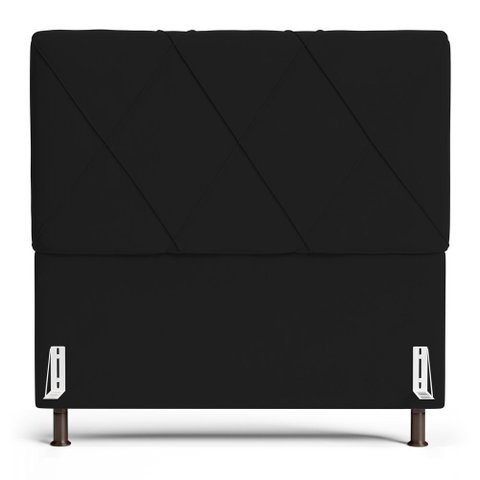 Cabeceira Cama Box Queen Dubai 160 Cm Suede Mv Estofados Preto