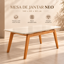 Ver imagem 6 de Mesa de Jantar Neo 160x80 Tampo MDF Base Madeira Maciça:Tampo Off White/Vidro