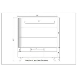 Rack com Painel para TV até 55 Polegadas Kiss - 3 Rack com Painel para TV até 55 Polegadas Kiss - 3