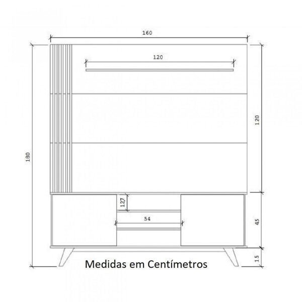 Rack com Painel para para TV até 55 Polegadas Disco  - 3