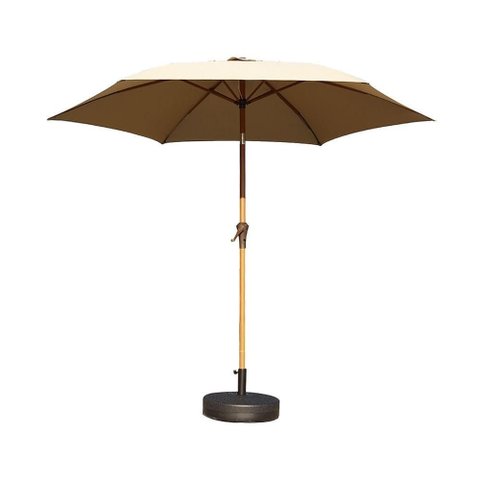 Ombrelone Central Base Hdpe Miramar Rivatti 270cm (larg) Alumínio Cor Madeira Capa Poliéster Fendi