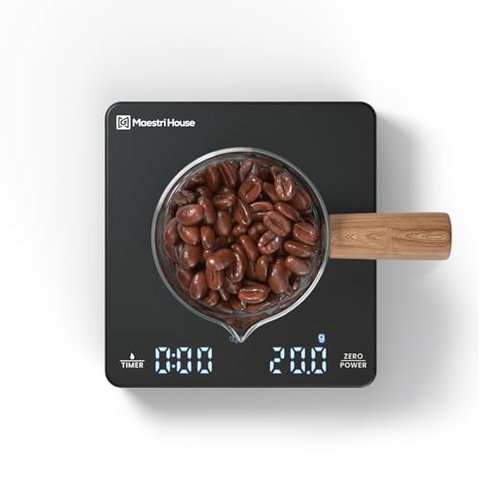 Maestri House Mini Balança Recarregável para Café com Timer (preto)