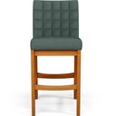 Ver mais imagens de Kit 02 Banquetas Baixa Cozinha Bancada Bar Sala Jantar Fixa Mila L02 Linho Verde Musgo - Lyam Decor
