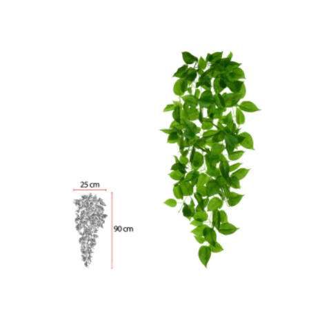 Planta Artificial Folhagem Jiboia Pendurar Real Toque X153 Verde 1m