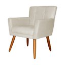 Ver imagem 2 de Poltrona Decorativa Onix Suede Rosa - DS Estofados - Bege