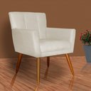 Ver imagem 4 de Poltrona Decorativa Onix Suede Rosa - DS Estofados - Bege
