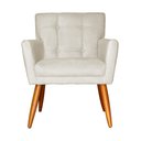 Ver imagem 1 de Poltrona Decorativa Onix Suede Rosa - DS Estofados - Bege