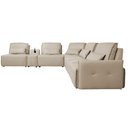 Ver imagem 2 de Sofá de Canto Yale 5 Lugares Console com Luminária Couro Pérola 530cm - 69964