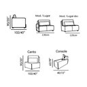 Ver imagem 4 de Sofá de Canto Yale 5 Lugares Console com Luminária Couro Pérola 530cm - 69964