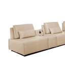 Ver imagem 3 de Sofá de Canto Yale 5 Lugares Console com Luminária Couro Pérola 530cm - 69964