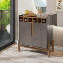 Ver imagem 1 de Aparador Adega Bar 02 Portas Lizz Cinza Pérola Cedro Casa D