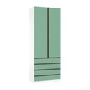 Ver imagem 1 de Guarda Roupa Solteiro 2 Portas 4 Gavetas 90cm Prime Luciane Móveis