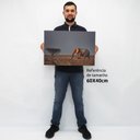 Ver imagem 2 de Quadro Decorativo em Canvas Elefante na Savana TaColado Moldura Flutuante 4,5cm Freijó 60 x 40cm
