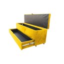 Ver imagem 1 de Recamier Puff Baú Sapateira com Gaveta 1,38cm para Cama Box Padrão - Amarelo