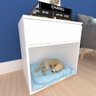 Cama Cachorro Caes Pequenos Casa Pet Caminha Casinha Mdf Mesa de Cabeceira Branco Branca - 1