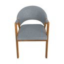 Ver imagem 3 de Kit 4 Cadeiras de Jantar Madeira Maciça Cerejeira Premium Helen Linho Cinza