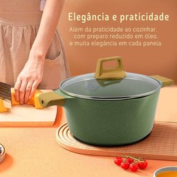 Jogo de Panelas Cerâmica Antiaderente Florença Verde 8 Peças - 6