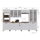 Ver imagem 4 de Armário Cozinha Modulada Completa Americana 100% MDF 350cm Provence Multimóveis Crink-CPL003