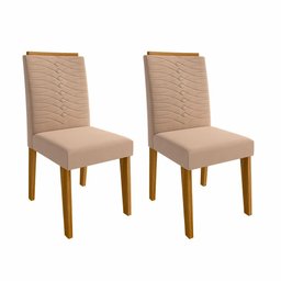 Conjunto Sala de Jantar Mesa Ana 130x130 Cm e 6 Cadeiras Clarice Cimol Nature/off White/nude Ana e C - 3
