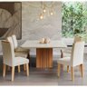 Conjunto Sala de Jantar Mesa Ana 130x130 Cm e 6 Cadeiras Clarice Cimol Nature/off White/nude Ana e C - 1