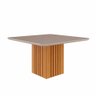Conjunto Sala de Jantar Mesa Ana 130x130 Cm e 6 Cadeiras Clarice Cimol Nature/off White/nude Ana e C - 2