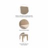 Conjunto Sala de Jantar Mesa Ana 130x130 Cm e 6 Cadeiras Clarice Cimol Nature/off White/nude Ana e C - 5